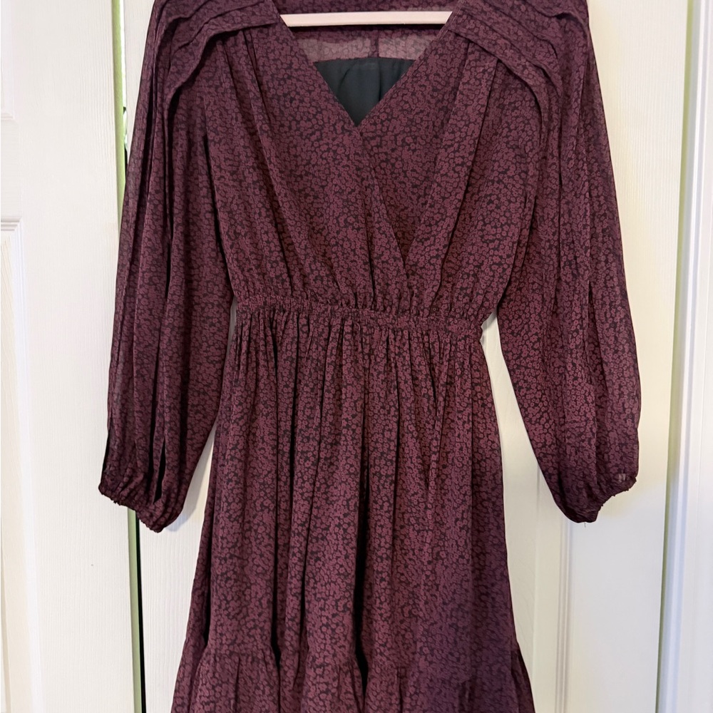 Madewell Burgundy Long Sleeve Dress